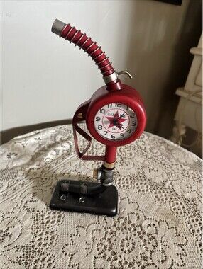 Red Texaco Gas Nozzle Clock Table Top Decor Vintage/ Great Gift